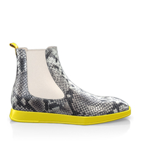 Flache Herren Stiefeletten mit Karee-Spitze 13868