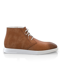 Flache Herren Stiefeletten mit Karee-Spitze 18034