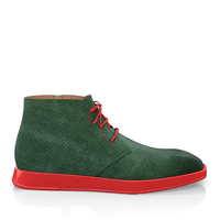 Flache Herren Stiefeletten mit Karee-Spitze 18043