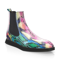 Flache Herren Stiefeletten mit Karee-Spitze 21724