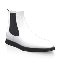 Flache Herren Stiefeletten mit Karee-Spitze 22582