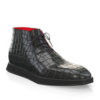 Flache Herren Stiefeletten mit Karee-Spitze 22584