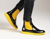 Flache Herren Stiefeletten mit Karee-Spitze 24116