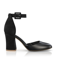 Klassische Block Heel Schuhe 6590