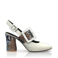 Klassische Block Heel Schuhe 6655