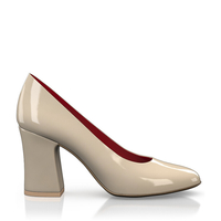 Klassische Block Heel Schuhe 6674
