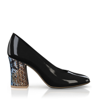 Klassische Block Heel Schuhe 6675