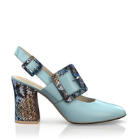Klassische Block Heel Schuhe 6677