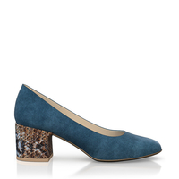 Klassische Block Heel Schuhe 8646