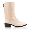 Klassische Stiefeletten Irene Knautschlackleder - Beige