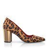 Schuhe mit Blockabsatz im Metallic-Look 11558