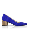 Schuhe mit Blockabsatz im Metallic-Look 14309