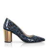 Schuhe mit Blockabsatz im Metallic-Look 16791