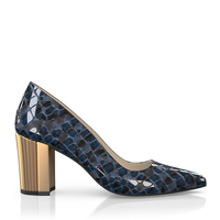 Schuhe mit Blockabsatz im Metallic-Look 16791