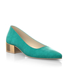 Schuhe mit Blockabsatz im Metallic-Look 28640