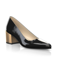 Schuhe mit Blockabsatz im Metallic-Look 28652