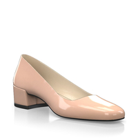 Schuhe mit Blockabsatz im Metallic-Look 30135