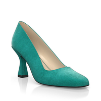 Schuhe mit Blockabsatz im Metallic-Look 30162