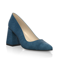 Schuhe mit Blockabsatz im Metallic-Look 30219