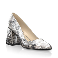 Schuhe mit Blockabsatz im Metallic-Look 30267