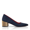 Schuhe mit Blockabsatz im Metallic-Look 7668