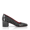 Schuhe mit Blockabsatz im Metallic-Look 7669