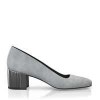 Schuhe mit Blockabsatz im Metallic-Look 7670