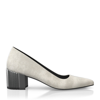 Schuhe mit Blockabsatz im Metallic-Look 7671