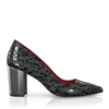 Schuhe mit Blockabsatz im Metallic-Look 7756