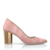 Schuhe mit Blockabsatz im Metallic-Look 7757