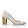 Schuhe mit Blockabsatz im Metallic-Look 7758