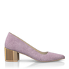Schuhe mit Blockabsatz im Metallic-Look 7760