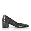 Schuhe mit Blockabsatz im Metallic-Look 7763