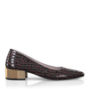 Schuhe mit Blockabsatz im Metallic-Look 7765