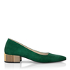 Schuhe mit Blockabsatz im Metallic-Look 7766