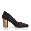 Schuhe mit Blockabsatz im Metallic-Look 7771