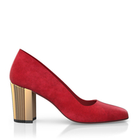 Schuhe mit Blockabsatz im Metallic-Look 7772