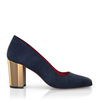 Schuhe mit Blockabsatz im Metallic-Look 7773