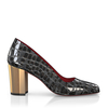 Schuhe mit Blockabsatz im Metallic-Look 7774