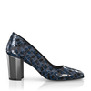 Schuhe mit Blockabsatz im Metallic-Look 7777
