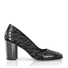 Schuhe mit Blockabsatz im Metallic-Look 7778