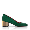Schuhe mit Blockabsatz im Metallic-Look 7781