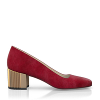 Schuhe mit Blockabsatz im Metallic-Look 7784