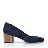 Schuhe mit Blockabsatz im Metallic-Look 7788