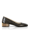 Schuhe mit Blockabsatz im Metallic-Look 7789