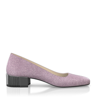 Schuhe mit Blockabsatz im Metallic-Look 7792