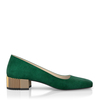 Schuhe mit Blockabsatz im Metallic-Look 7794