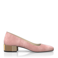 Schuhe mit Blockabsatz im Metallic-Look 7795