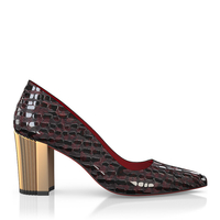 Schuhe mit Blockabsatz im Metallic-Look 7920