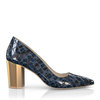 Schuhe mit Blockabsatz im Metallic-Look 7921